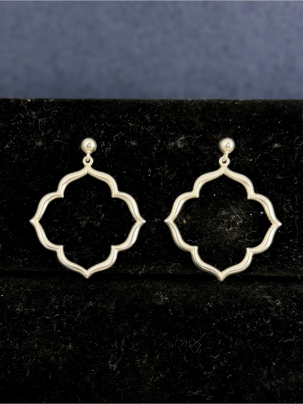 JAMES AVERY Sterling Silver Venetian Frame Quatrefoil Stud Post Earrings RETIRED